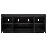  Coaster Furniture Leandro 704633 72-inch 4-door TV Stand Media Console - Burnished Black IMAGE 9