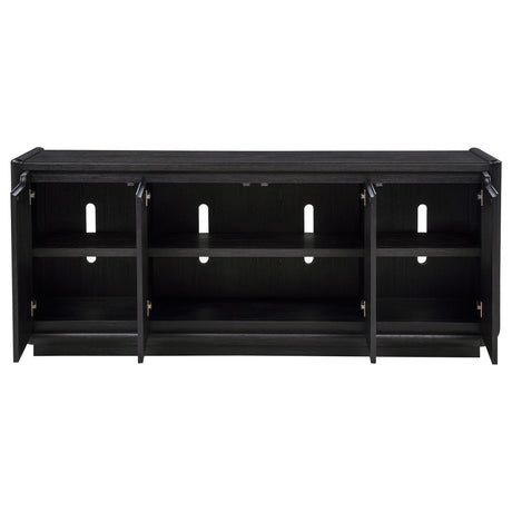 Coaster Furniture Leandro 704633 72-inch 4-door TV Stand Media Console - Burnished Black IMAGE 9
