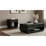  Coaster Furniture Leandro 704637 1-drawer Wood Occasional End Table - Burnished Black IMAGE 13