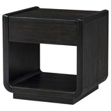  Coaster Furniture Leandro 704637 1-drawer Wood Occasional End Table - Burnished Black IMAGE 2