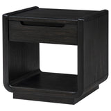  Coaster Furniture Leandro 704637 1-drawer Wood Occasional End Table - Burnished Black IMAGE 3