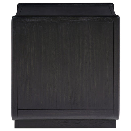  Coaster Furniture Leandro 704637 1-drawer Wood Occasional End Table - Burnished Black IMAGE 5
