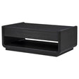  Coaster Furniture Leandro 704638 2-drawer Wood Coffee Table - Burnished Black IMAGE 1
