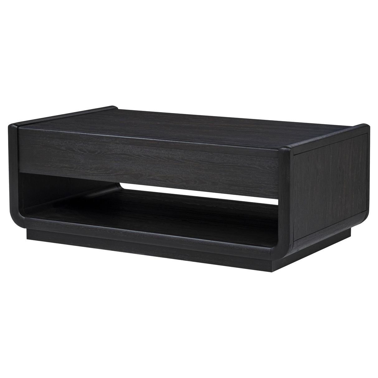  Coaster Furniture Leandro 704638 2-drawer Wood Coffee Table - Burnished Black IMAGE 1