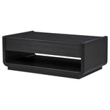  Coaster Furniture Leandro 704638 2-drawer Wood Coffee Table - Burnished Black IMAGE 1