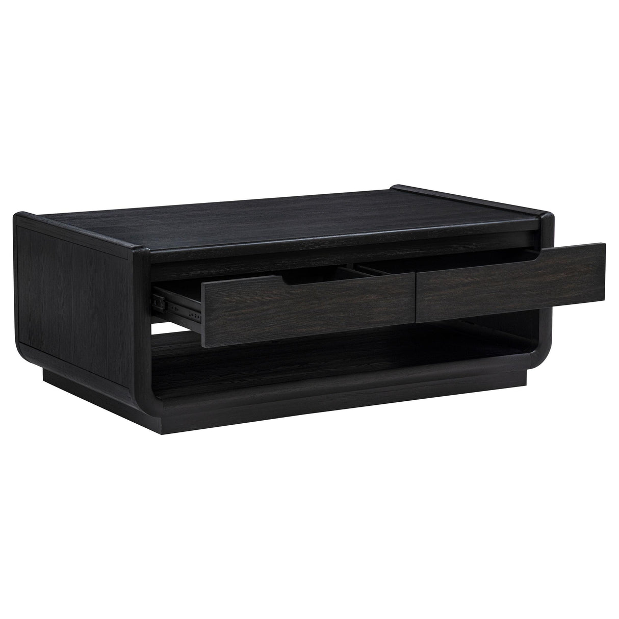  Coaster Furniture Leandro 704638 2-drawer Wood Coffee Table - Burnished Black IMAGE 10