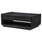  Coaster Furniture Leandro 704638 2-drawer Wood Coffee Table - Burnished Black IMAGE 2