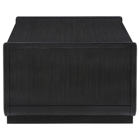  Coaster Furniture Leandro 704638 2-drawer Wood Coffee Table - Burnished Black IMAGE 4