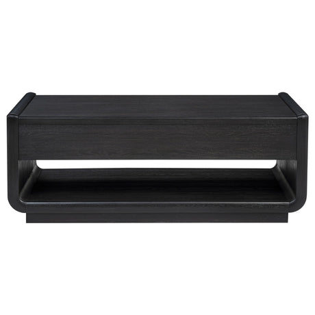  Coaster Furniture Leandro 704638 2-drawer Wood Coffee Table - Burnished Black IMAGE 8