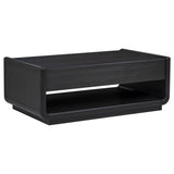  Coaster Furniture Leandro 704638-S2 2-piece Wood Coffee and End Table Set - Burnished Black IMAGE 1