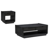  Coaster Furniture Leandro 704638-S2 2-piece Wood Coffee and End Table Set - Burnished Black IMAGE 5