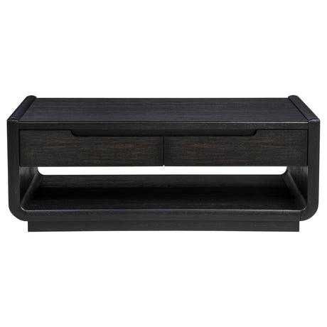  Coaster Furniture Leandro 704638-S3 3-piece Wood Coffee and End Table Set - Burnished Black IMAGE 10