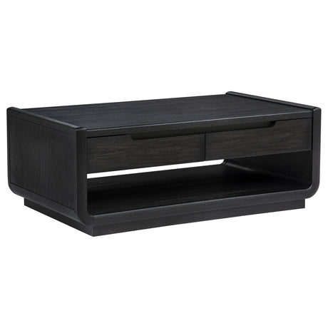 Coaster Furniture Leandro 704638-S3 3-piece Wood Coffee and End Table Set - Burnished Black IMAGE 6