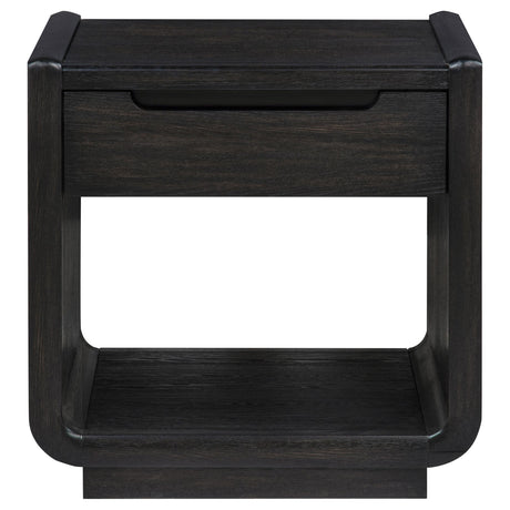  Coaster Furniture Leandro 704638-S3 3-piece Wood Coffee and End Table Set - Burnished Black IMAGE 9