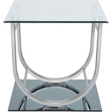  Coaster Furniture Danville 704988-S2 2-piece Glass Top Coffee and End Table Set - Chrome IMAGE 4