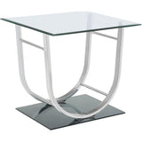  Coaster Furniture Danville 704988-S3 3-piece Glass Top Coffee and End Table Set - Chrome IMAGE 3
