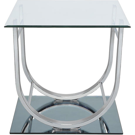  Coaster Furniture Danville 704988-S3 3-piece Glass Top Coffee and End Table Set - Chrome IMAGE 4