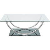  Coaster Furniture Danville 704988-S3 3-piece Glass Top Coffee and End Table Set - Chrome IMAGE 7