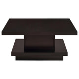  Coaster Furniture Reston 705168-S3 3-piece Square Coffee and End Table Set - Cappuccino IMAGE 3