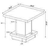  Coaster Furniture Reston 705168-S3 3-piece Square Coffee and End Table Set - Cappuccino IMAGE 8