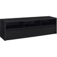  Coaster Furniture Rutland 705803 78-inch 3-drawer TV Stand Media Console - Black IMAGE 1