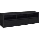  Coaster Furniture Rutland 705803 78-inch 3-drawer TV Stand Media Console - Black IMAGE 1