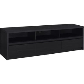  Coaster Furniture Rutland 705803 78-inch 3-drawer TV Stand Media Console - Black IMAGE 1