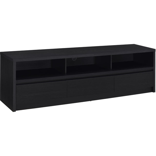  Coaster Furniture Rutland 705803 78-inch 3-drawer TV Stand Media Console - Black IMAGE 1