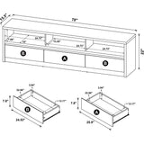  Coaster Furniture Rutland 705803 78-inch 3-drawer TV Stand Media Console - Black IMAGE 11