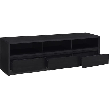  Coaster Furniture Rutland 705803 78-inch 3-drawer TV Stand Media Console - Black IMAGE 3