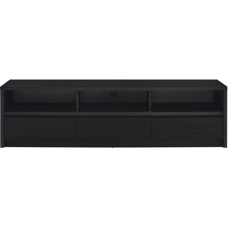  Coaster Furniture Rutland 705803 78-inch 3-drawer TV Stand Media Console - Black IMAGE 4