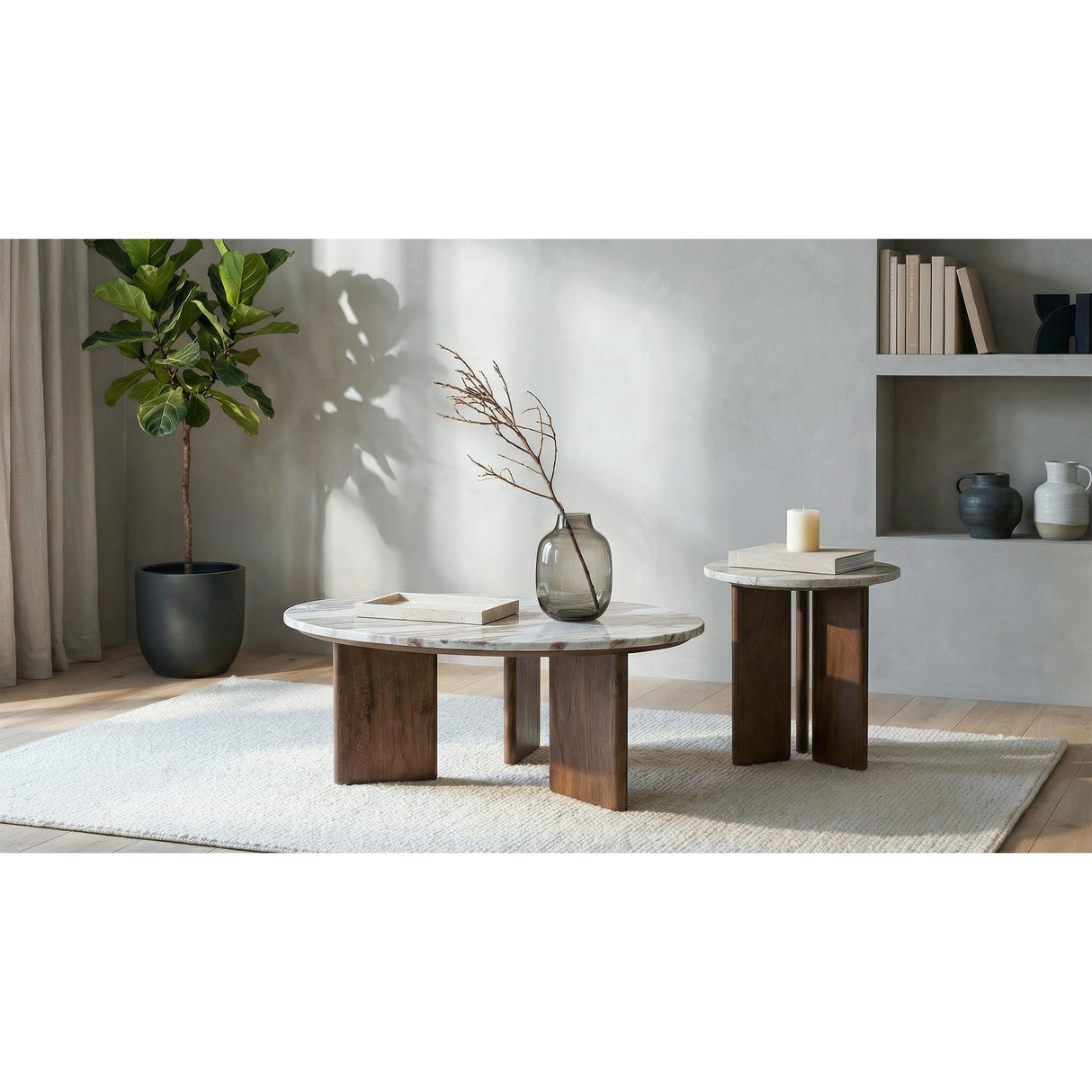  Coaster Furniture Jenna 706168 35-inch Round Marble Top Coffee Table - Brown IMAGE 7