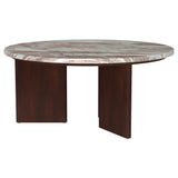  Coaster Furniture Jenna 706168 35-inch Round Marble Top Coffee Table - Brown IMAGE 9
