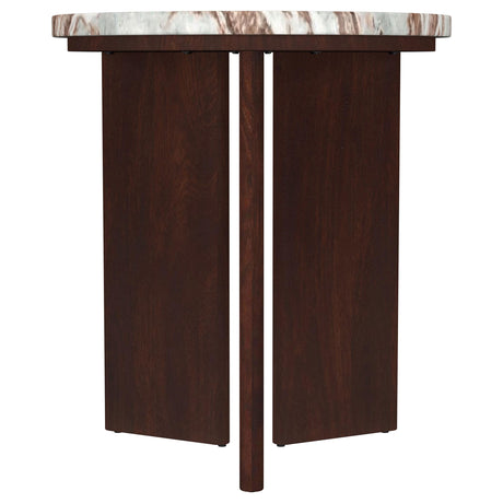  Coaster Furniture Jenna 706168-S2 2-piece Round Marble Top Coffee Table Set - Brown IMAGE 10