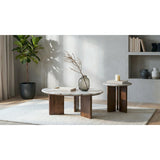  Coaster Furniture Jenna 706168-S2 2-piece Round Marble Top Coffee Table Set - Brown IMAGE 2
