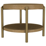  Coaster Furniture Arini 706187 Round Side Table With Storage Shelf - Sand Wash IMAGE 1