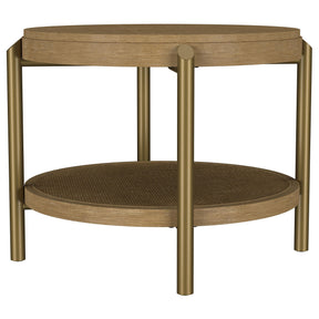  Coaster Furniture Arini 706187 Round Side Table With Storage Shelf - Sand Wash IMAGE 1
