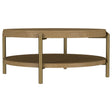  Coaster Furniture Arini 706188 Round Coffee Table With Storage Shelf - Sand Wash IMAGE 1