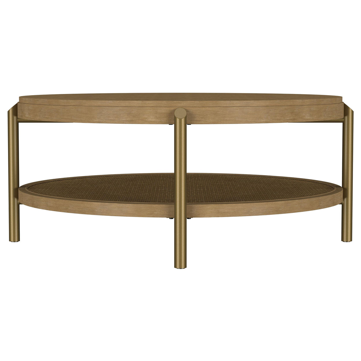  Coaster Furniture Arini 706188 Round Coffee Table With Storage Shelf - Sand Wash IMAGE 4