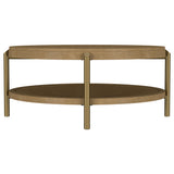  Coaster Furniture Arini 706188 Round Coffee Table With Storage Shelf - Sand Wash IMAGE 4