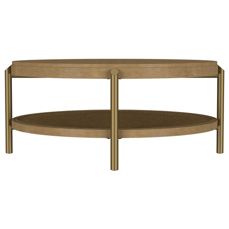  Coaster Furniture Arini 706188 Round Coffee Table With Storage Shelf - Sand Wash IMAGE 4