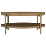  Coaster Furniture Arini 706188 Round Coffee Table With Storage Shelf - Sand Wash IMAGE 6