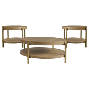  Coaster Furniture Arini 706188-S3 3-piece Round Coffee and End Table Set - Sand Wash IMAGE 1