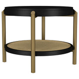 Coaster Furniture Arini 706197 Round Side Table With Storage Shelf - Black IMAGE 2