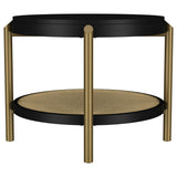  Coaster Furniture Arini 706197 Round Side Table With Storage Shelf - Black IMAGE 4