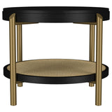  Coaster Furniture Arini 706197 Round Side Table With Storage Shelf - Black IMAGE 8