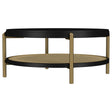  Coaster Furniture Arini 706198 Round Coffee Table With Storage Shelf - Black IMAGE 1