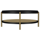  Coaster Furniture Arini 706198 Round Coffee Table With Storage Shelf - Black IMAGE 4
