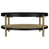  Coaster Furniture Arini 706198 Round Coffee Table With Storage Shelf - Black IMAGE 7