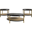  Coaster Furniture Arini 706198-S3 3-piece Round Coffee and End Table Set - Black IMAGE 1